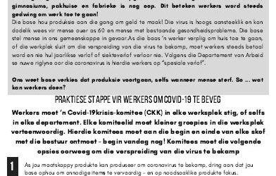 Organise against Coronavirus (Afrikaans)