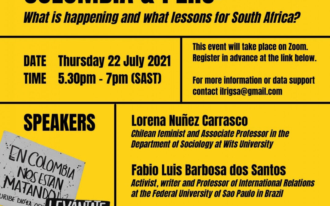 [WEBINAR] Left Politics and People’s Struggles in Chile, Colombia and Peru